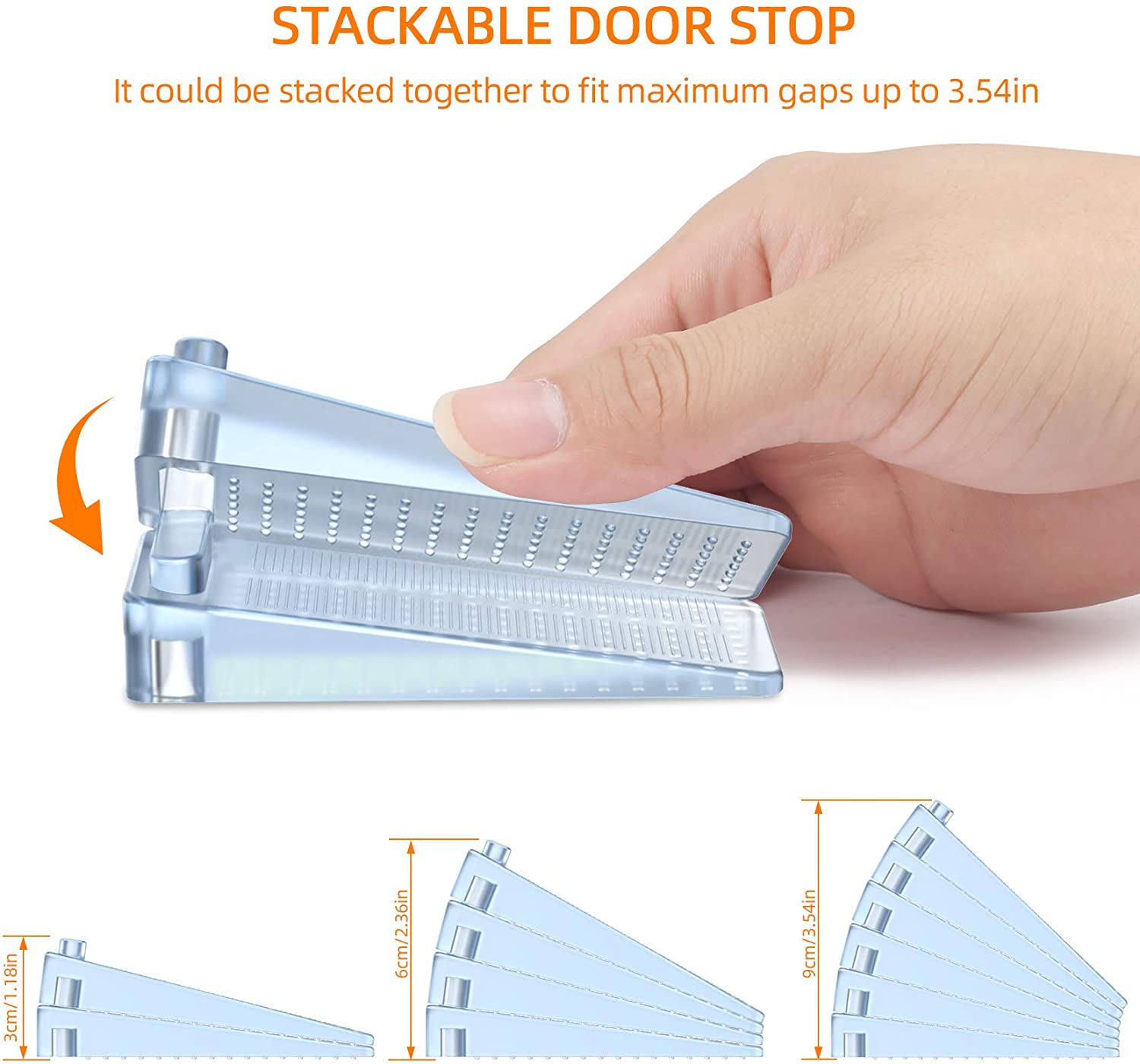 LÜNIC 2er Set Türkeil Fensterkeil Türstopper Boden Keilform  stapelbar