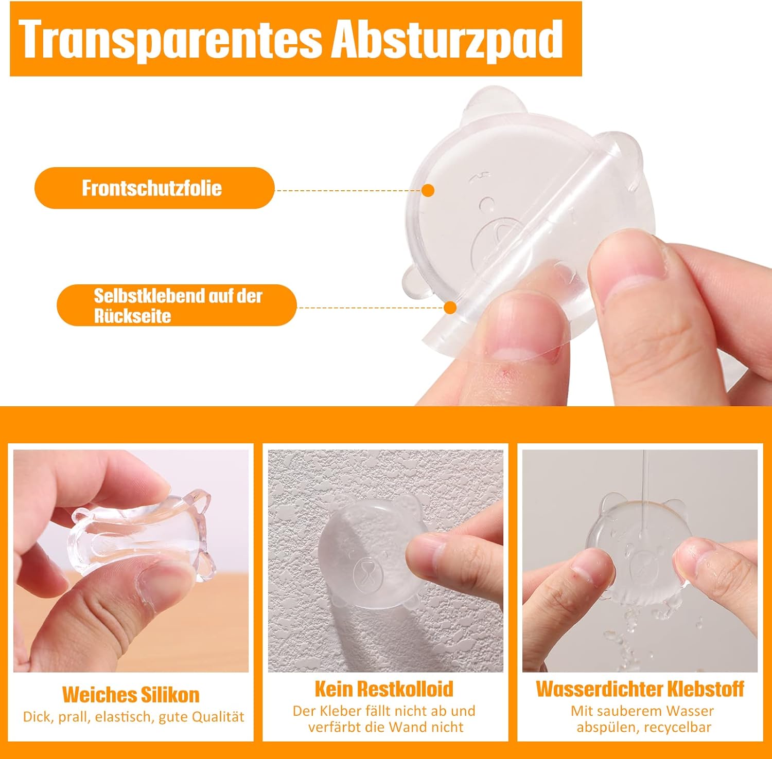 Türstopper 10 Stück Wand Türpuffer Transparent Selbstklebend Silikon