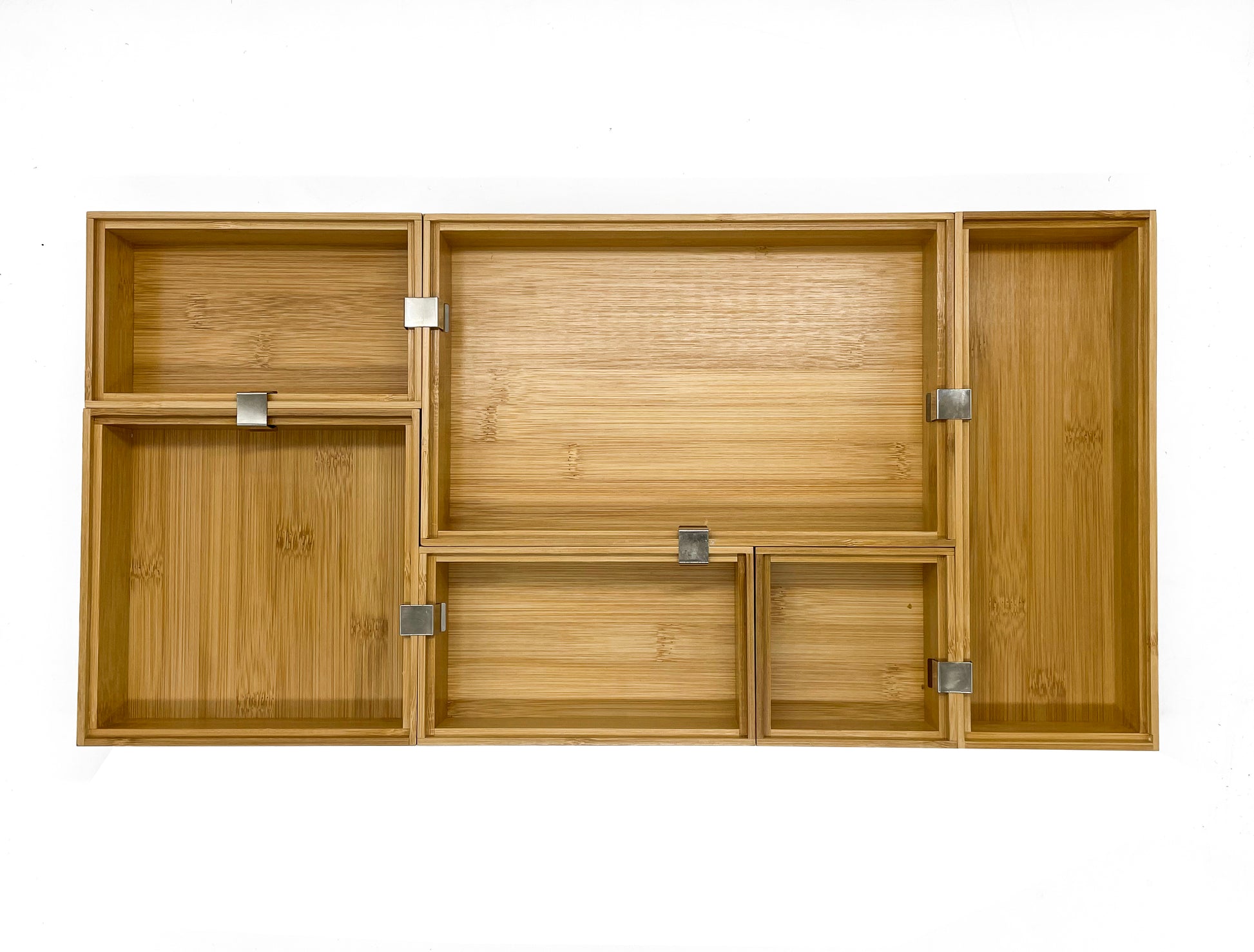 LÜNIC Schubladenbox Organizer aus Bambus Sortierbox, 6-teilig