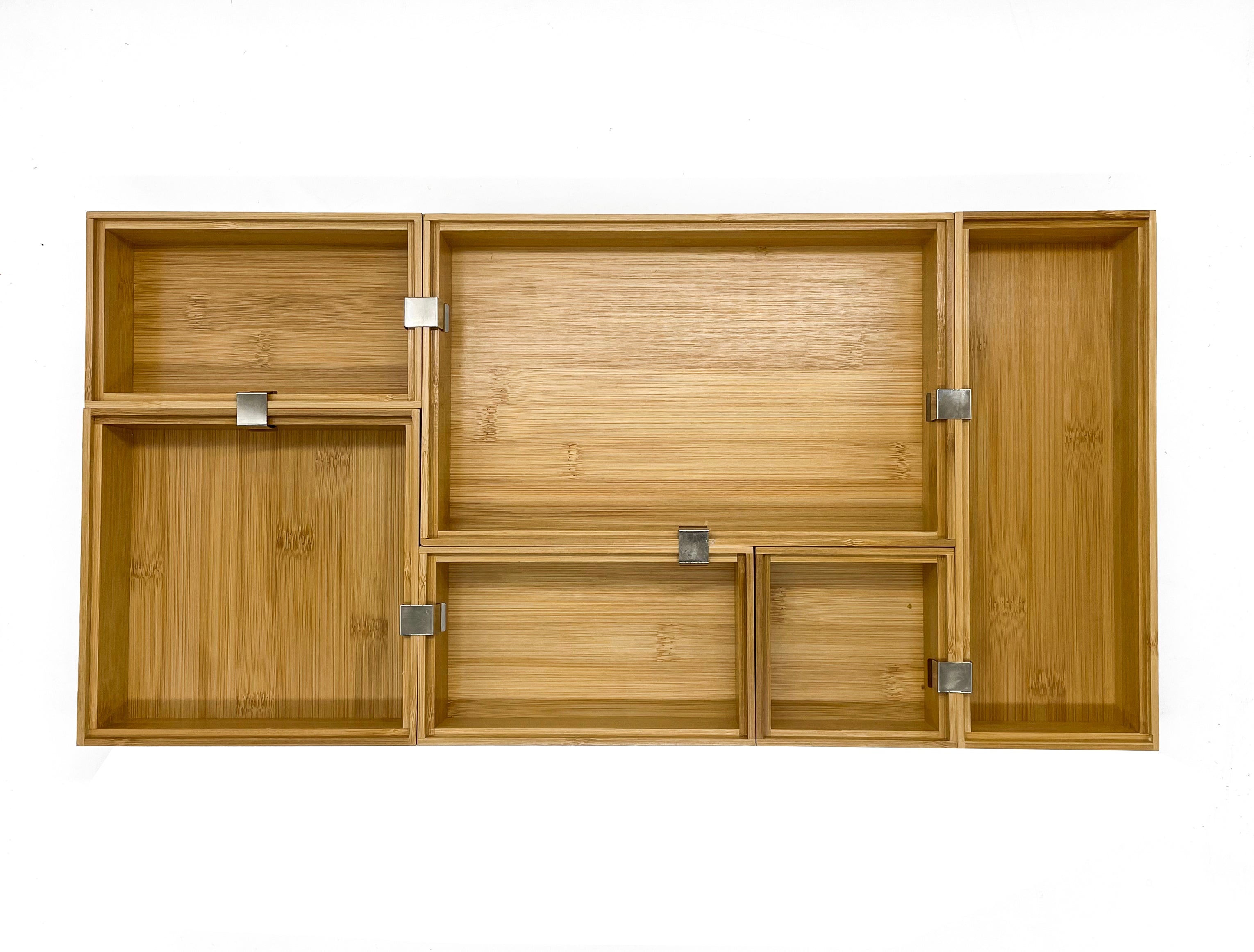 LÜNIC Schubladenbox Organizer aus Bambus Sortierbox, 6-teilig