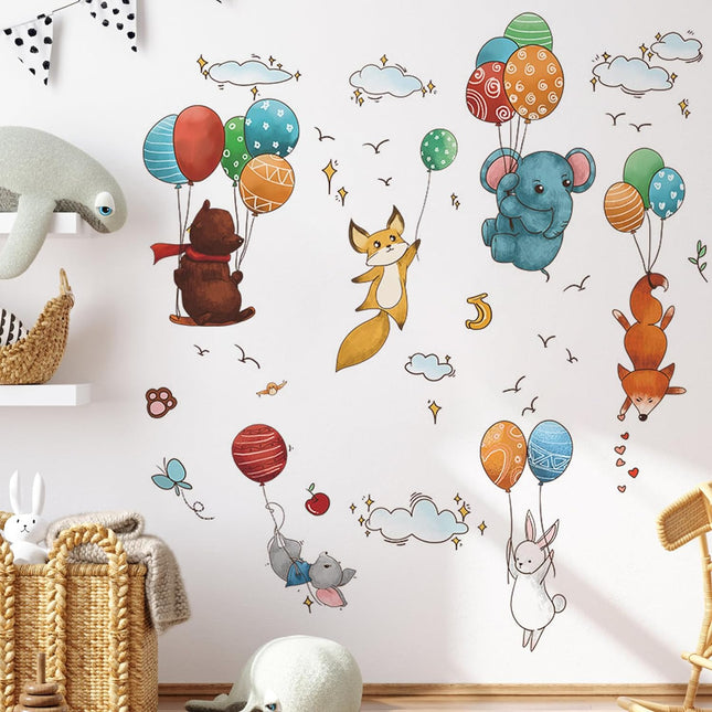 Wandtattoo Waldtiere & Ballons – Wanddeko fürs Kinderzimmer