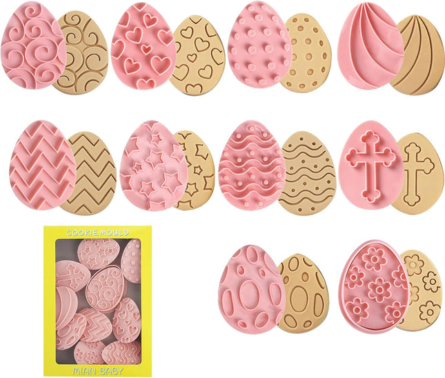 Ausstechformen Ostern Plätzchenausstecher Keksausstecher (10-teilig, Kunststoff, Ein-Klick)