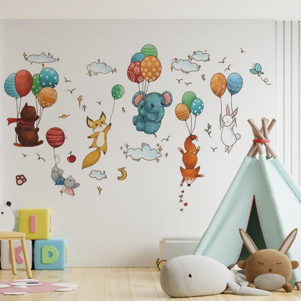 Wandtattoo Waldtiere & Ballons – Wanddeko fürs Kinderzimmer