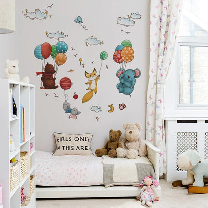 Wandtattoo Waldtiere & Ballons – Wanddeko fürs Kinderzimmer
