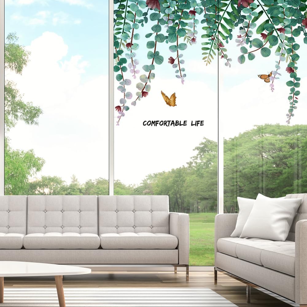 Wandtattoo Wandaufkleber Fensteraufkleber Wandsticker Efeu Hängende Ranken Blätter Blumen