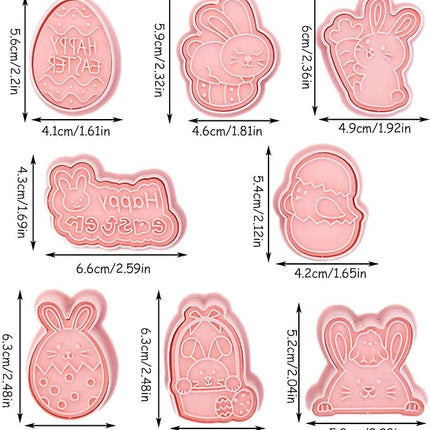 Ausstechformen Ostern Plätzchenausstecher Keksausstecher (8-teilig, Kunststoff, Ein-Klick)