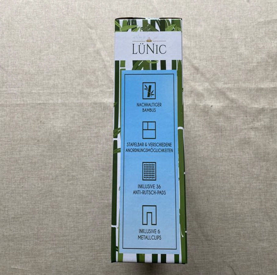 LÜNIC Schubladenbox Organizer aus Bambus Sortierbox, 6-teilig