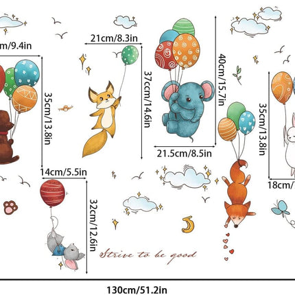 Wandtattoo Waldtiere & Ballons – Wanddeko fürs Kinderzimmer