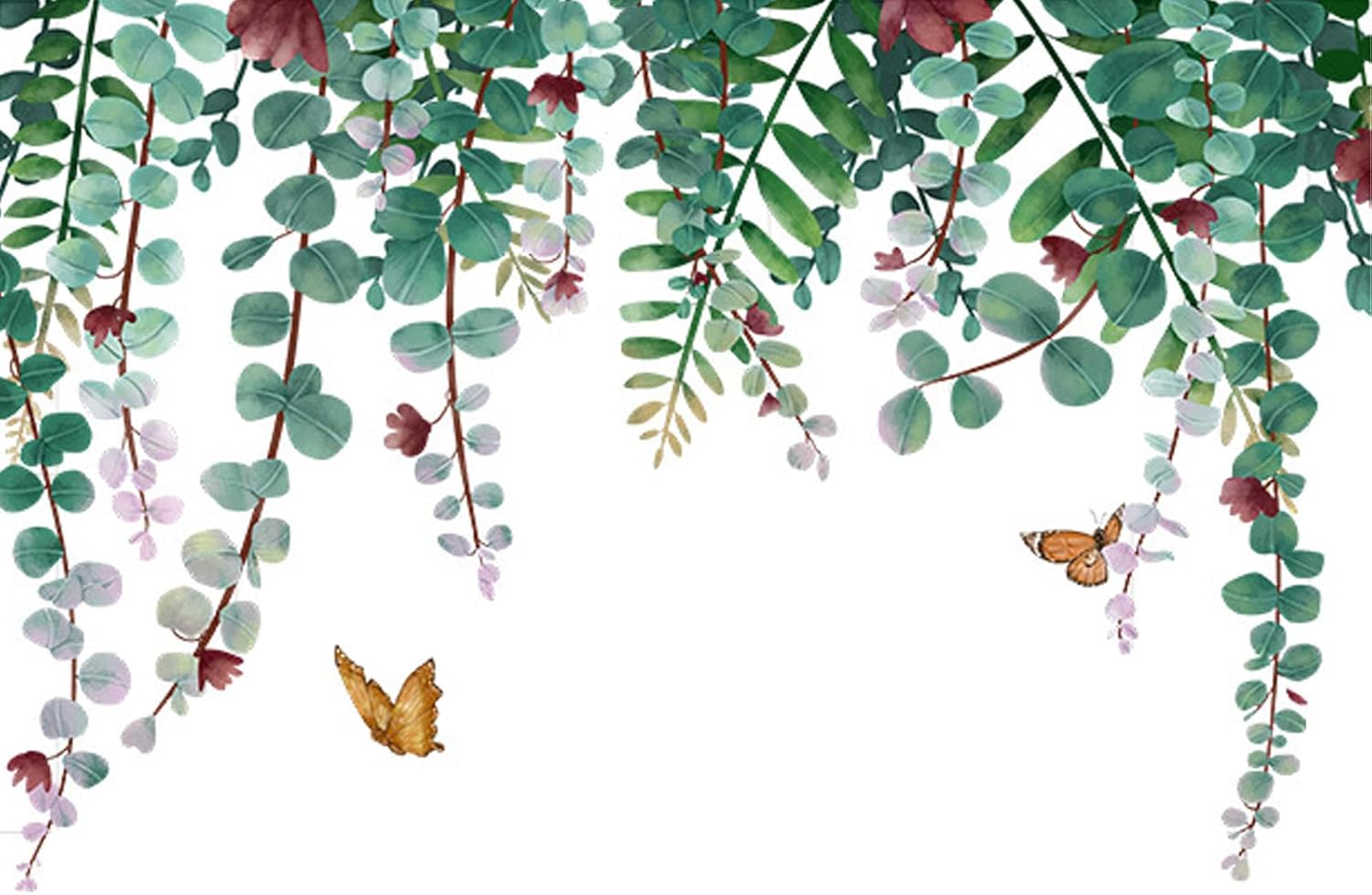Wandtattoo Wandaufkleber Fensteraufkleber Wandsticker Efeu Hängende Ranken Blätter Blumen