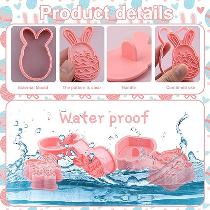 Ausstechformen Ostern Plätzchenausstecher Keksausstecher (8-teilig, Kunststoff, Ein-Klick)