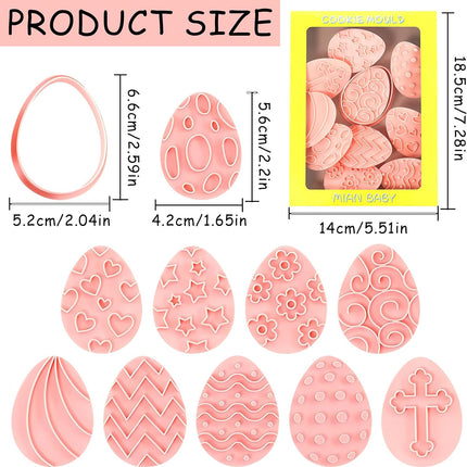 Ausstechformen Ostern Plätzchenausstecher Keksausstecher (10-teilig, Kunststoff, Ein-Klick)
