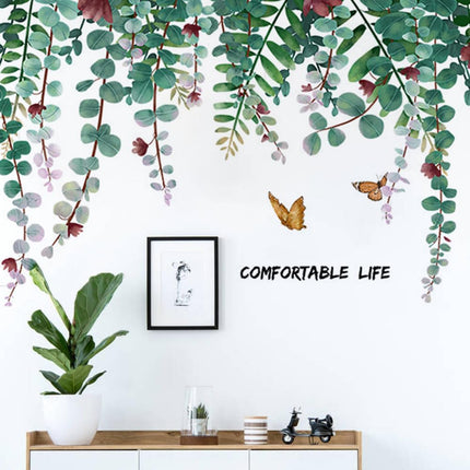 Wandtattoo Wandaufkleber Fensteraufkleber Wandsticker Efeu Hängende Ranken Blätter Blumen