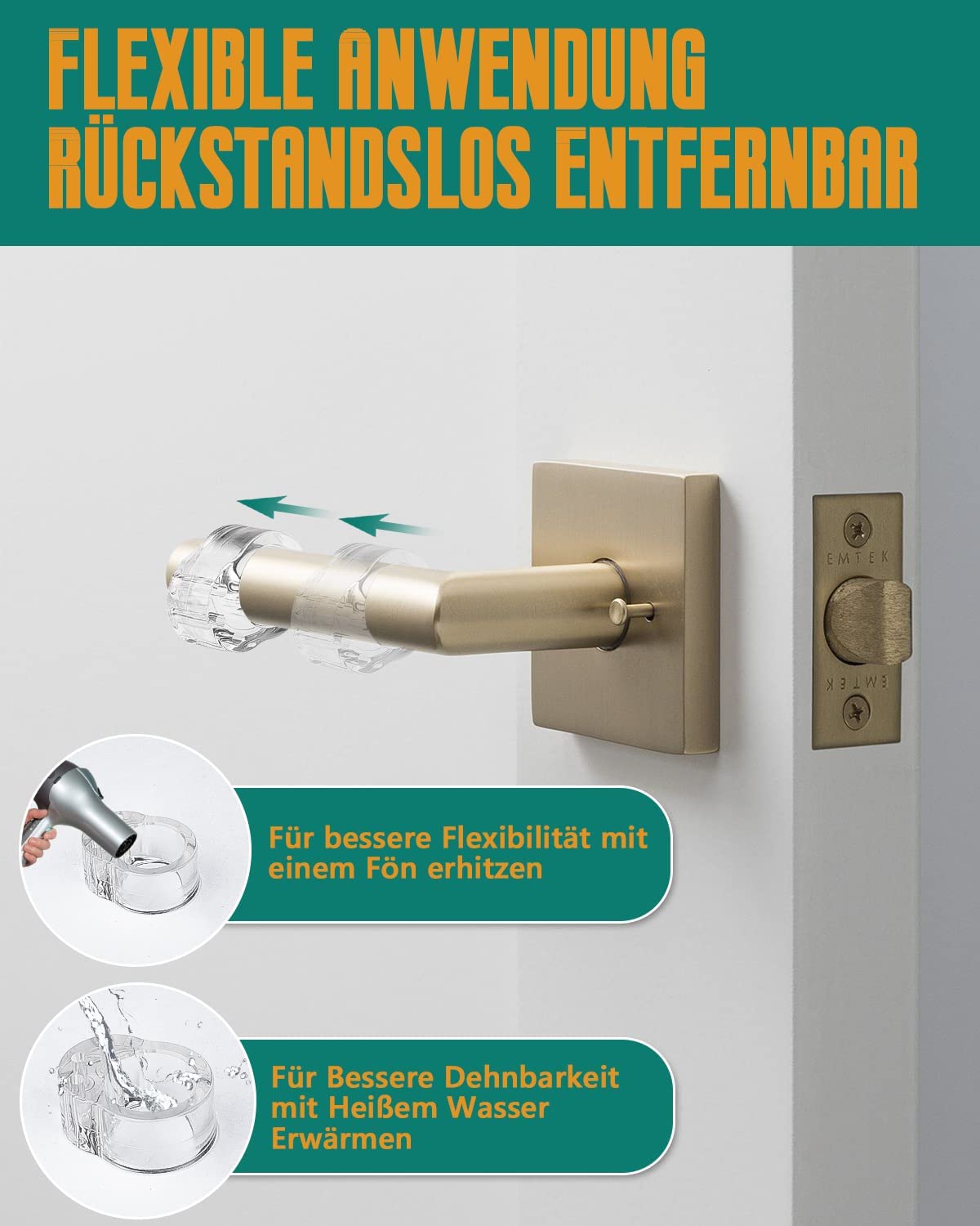 LÜNIC 4er Set Türklinkenpuffer Türstopper Türgriffpuffer Ring transparent