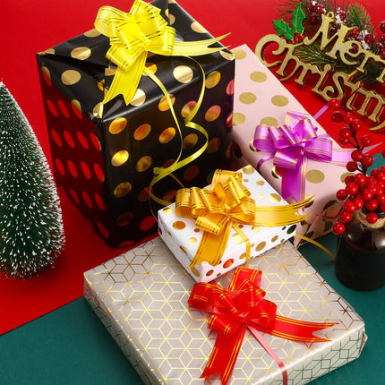 Geschenkpapier Set – 8 Bögen mit 12 Schleifen (70x50cm, verschiedene Muster)