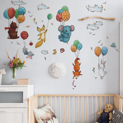 Wandtattoo Waldtiere & Ballons – Wanddeko fürs Kinderzimmer