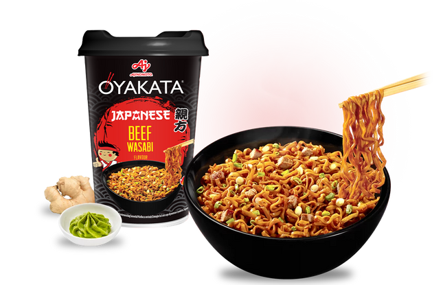 Ajinomoto OYAKATA Instantnudeln Yakisoba CUP Japanese Rind Wasabi 93g