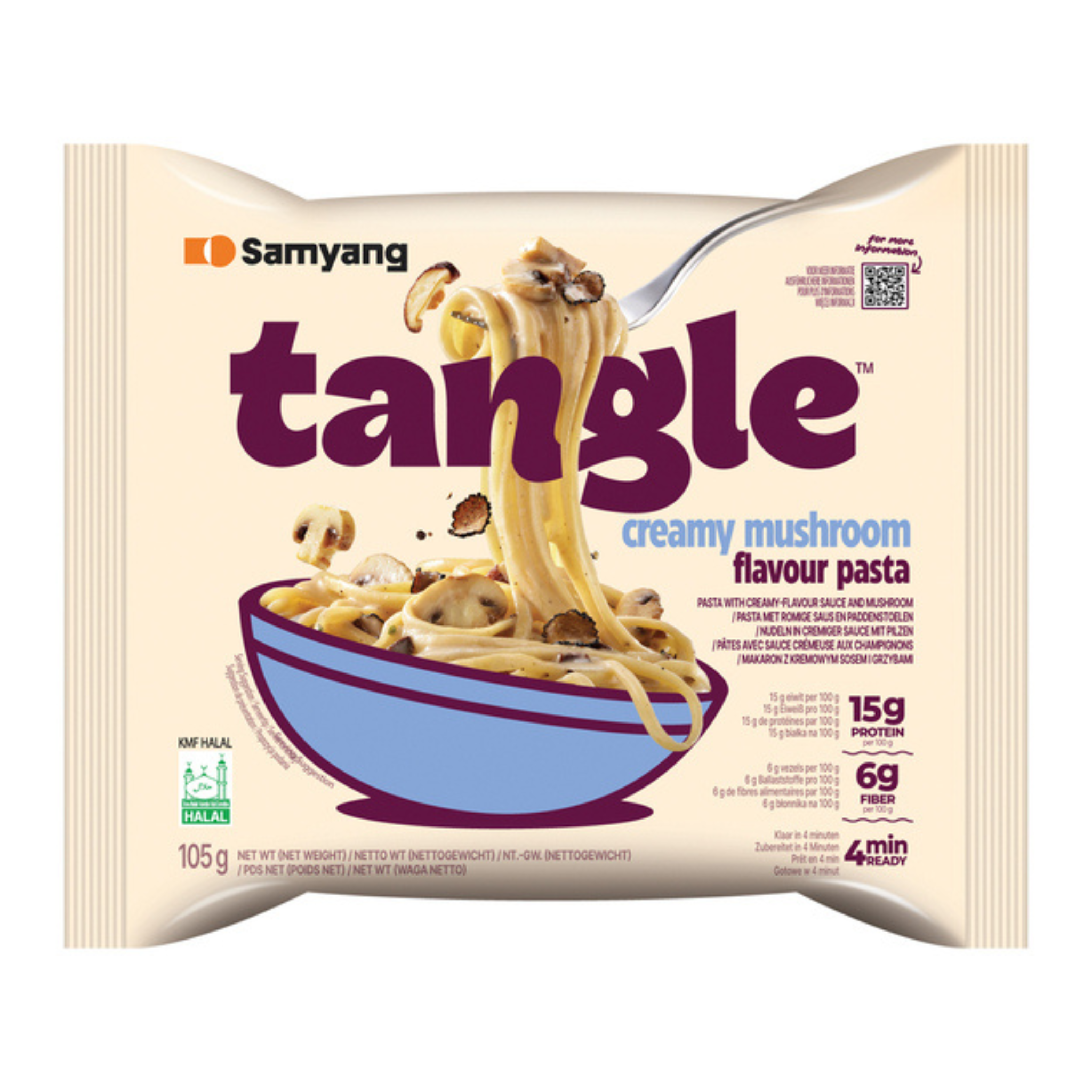 Samyang Tangle Pasta Creamy Mushroom Pilzrahmsauce 105g