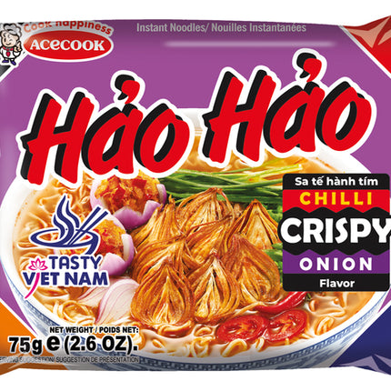 ACECOOK Instantnudeln Hao Hao Chili Crispy Onion 75g