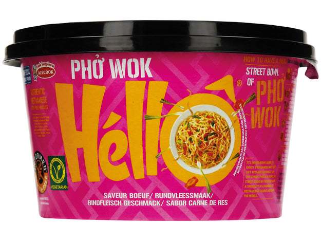 ACECOOK Pho Wok Hello in Bowl Instant Reisnudeln Rindfleisch 76g