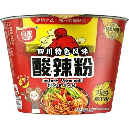 BAIJIA Instantnudeln Fadennudeln Vermicelli Hot & Sour Cup 105g