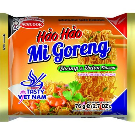 ACECOOK Instantnudeln Hao Hao Mi Goreng Garnelen & Zwiebel 76g