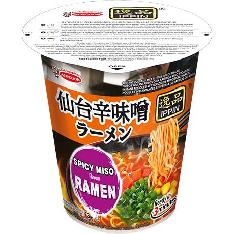 ACECOOK Ippin Instantnudeln Ramen Spicy Miso CUP 73g