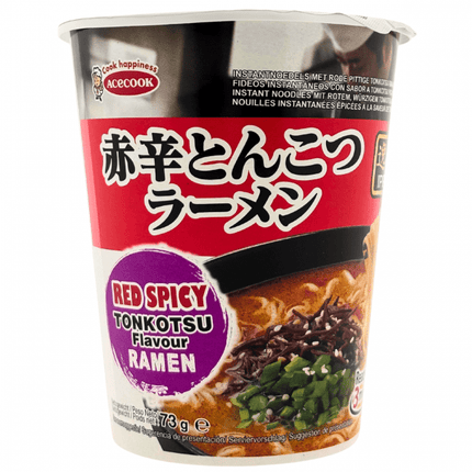 ACECOOK Ippin Instantnudeln Ramen Tonkotsu Red Spicy CUP 73g