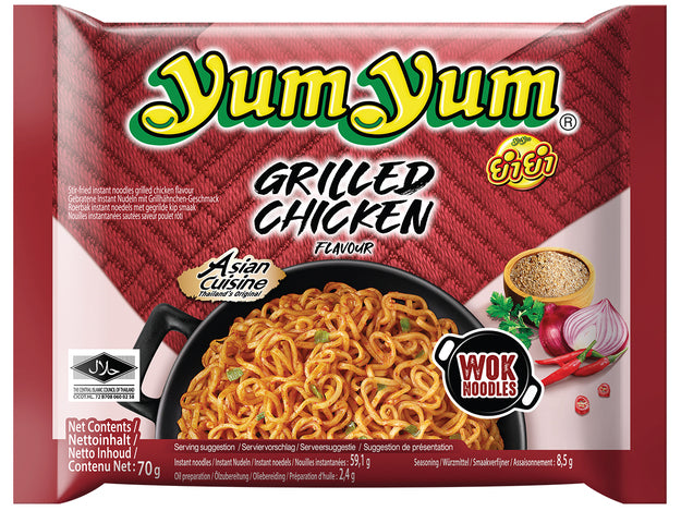 YumYum Instantnudeln Stir-Fried Grilled Chicken 70g (30er-Pack)