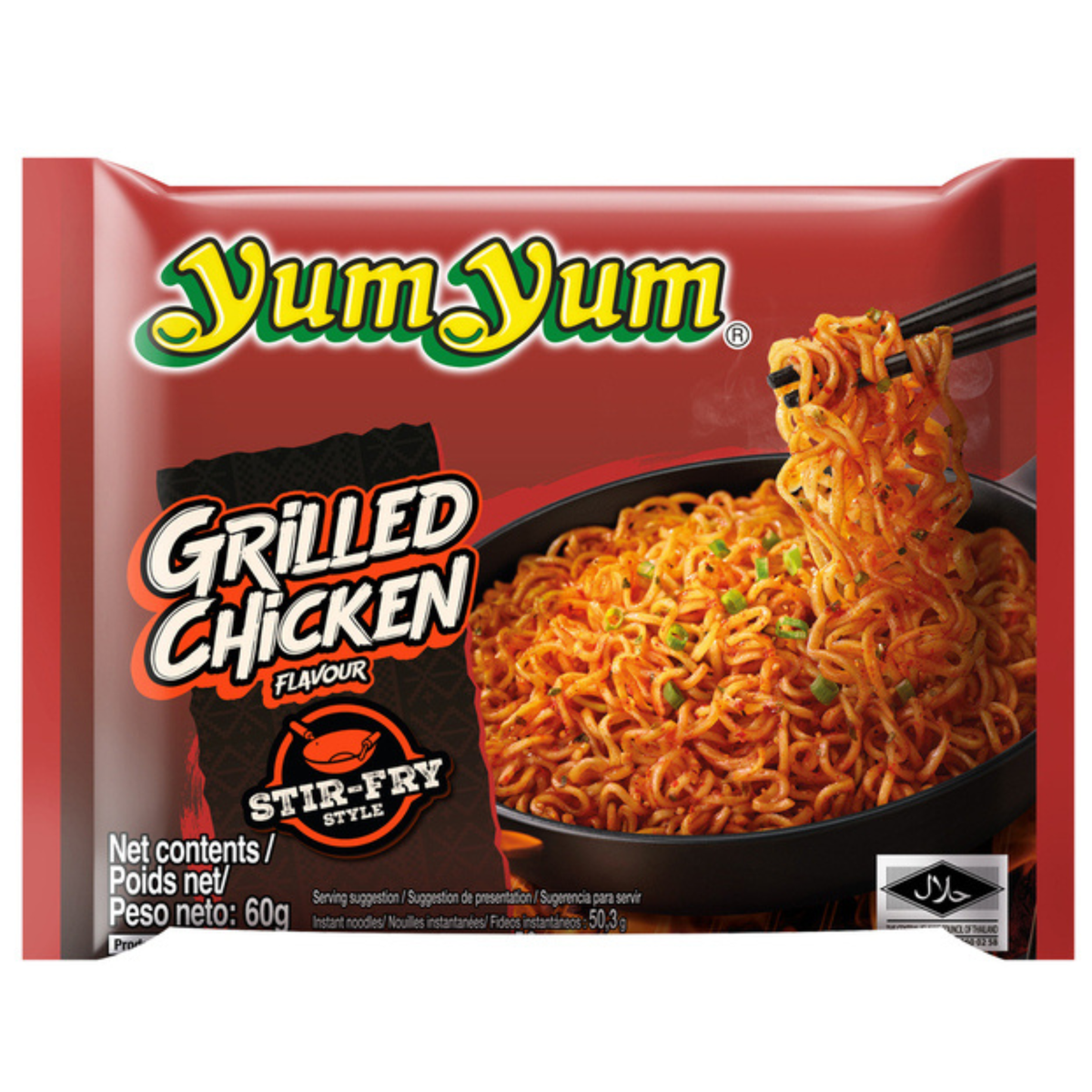 YumYum Instantnudeln Stir-Fried Grilled Chicken 60g (30er-Pack)