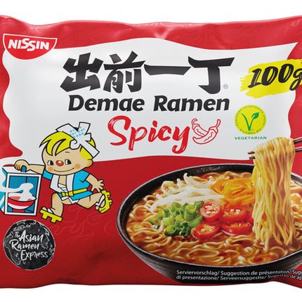 NISSIN Demae Ramen Instantnudeln Spicy Scharf 100g