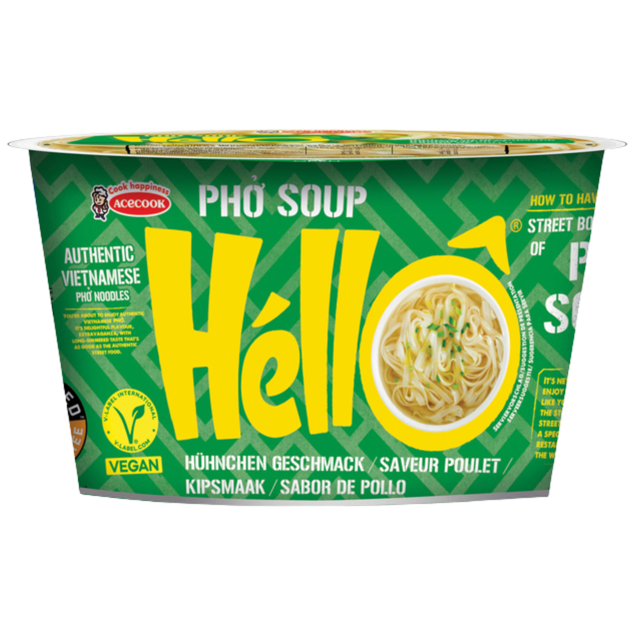 Acecook Pho Soup Hello Instant Reisnudeln Huhn Cup 70g