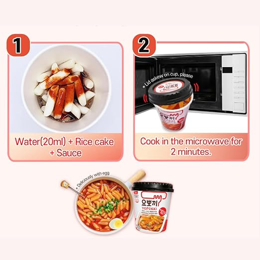 YOPOKKI Reiskuchen Tteokbokki Topokki Cup – Black Bean Sauce Jjajang 120g