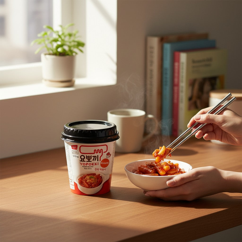 YOPOKKI Reiskuchen Tteokbokki Topokki Kimchi Cup 115g