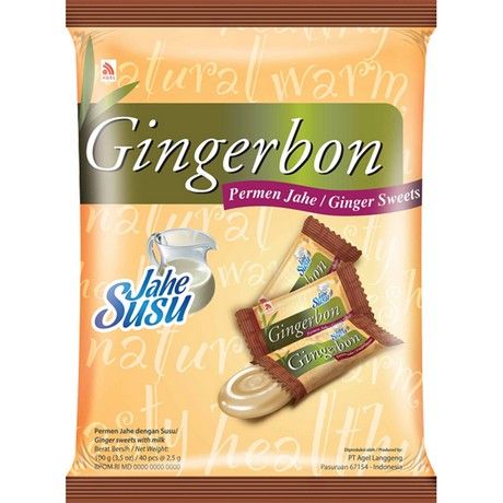 Gingerbon Ingwerbonbons mit Milchgeschmack (Jahe Susu) 100g