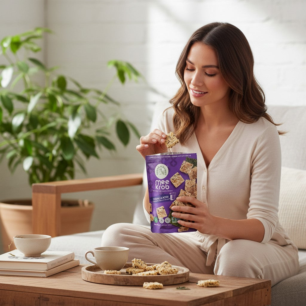 Green & Sunny Reisnudel Snack Mee Krob Shoyu & Nori 60g