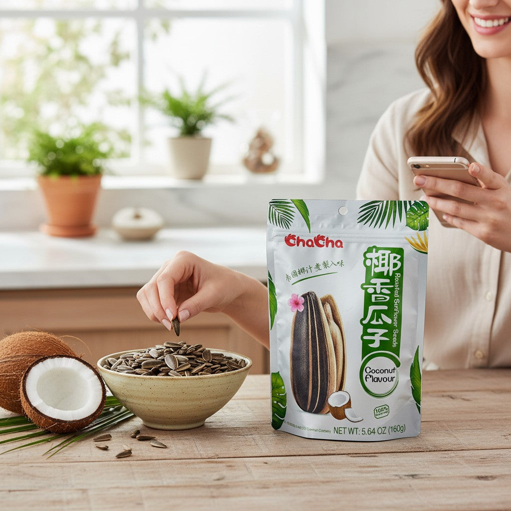 ChaCha Geröstete Sonnenblumenkerne Kokosnussgeschmack 160g