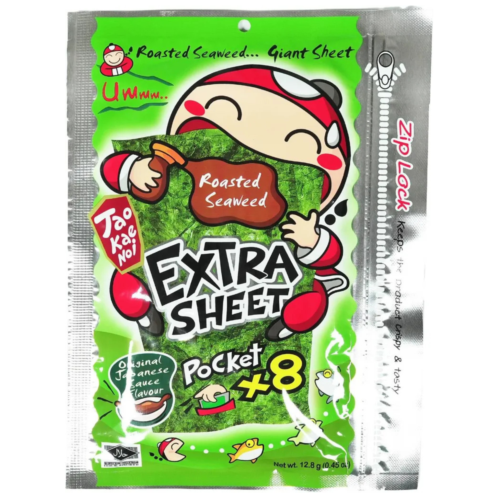 Tao Kae Noi Extra Sheet Gerösteter Seetang Snack 12,8g