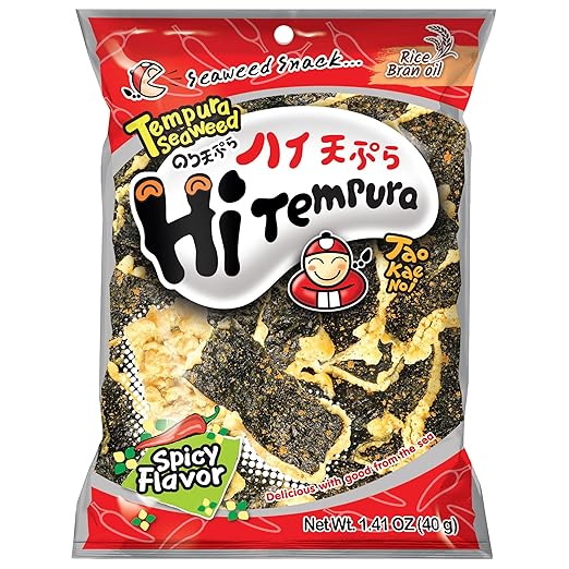 Tao Kae Noi Hi Tempura frittierte Algensnack Seetang Scharf 40g