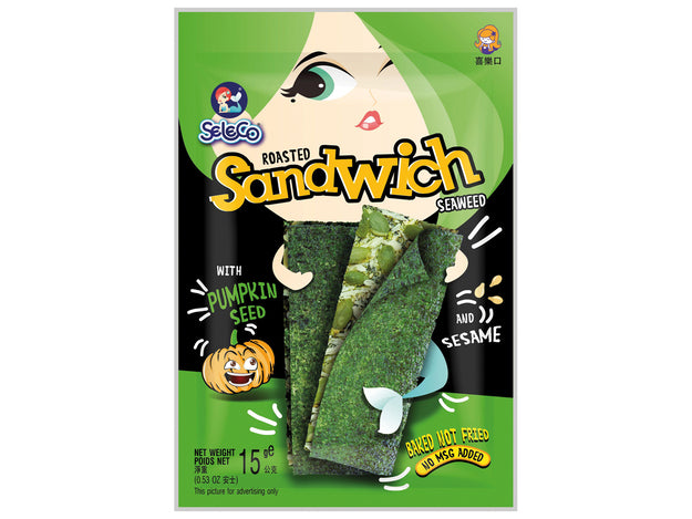 Seleco Seetang-Sandwich Snack Kürbiskerne/Sesam 15g