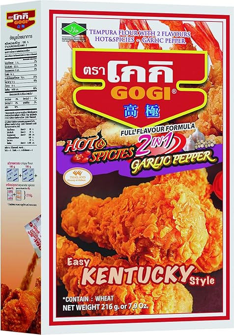 GOGI Tempuramehl & Gewürzmix 2in1 Hot&Spicy Garlic Pepper KENTUCKY Style 216g