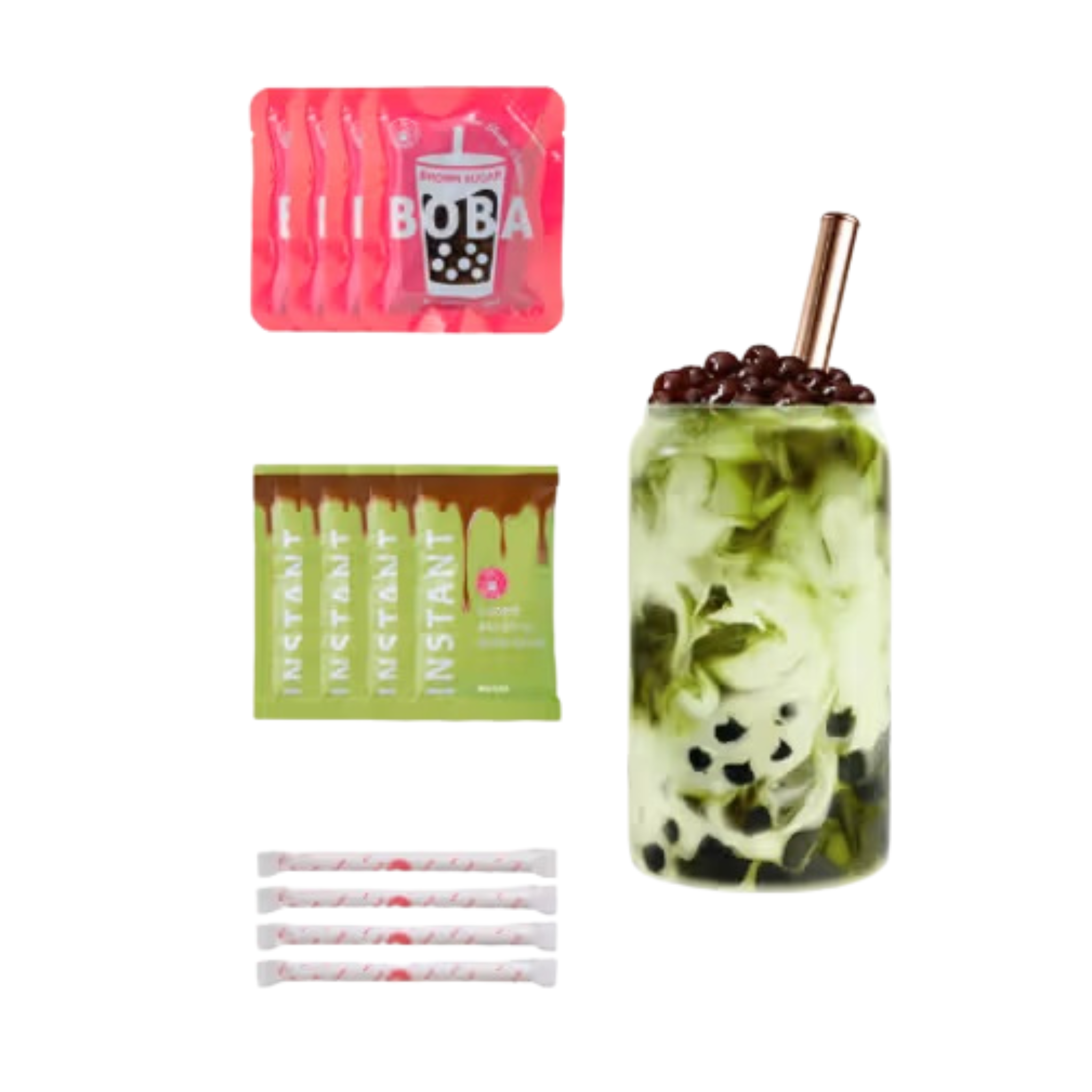 O's Bubble Instant Boba Kit Matcha 240g (4x60g)