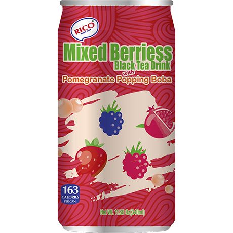 RICO Schwarztee Getränk mit Beeren & Boba 340ml