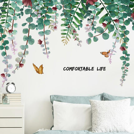 Wandtattoo Wandaufkleber Fensteraufkleber Wandsticker Efeu Hängende Ranken Blätter Blumen