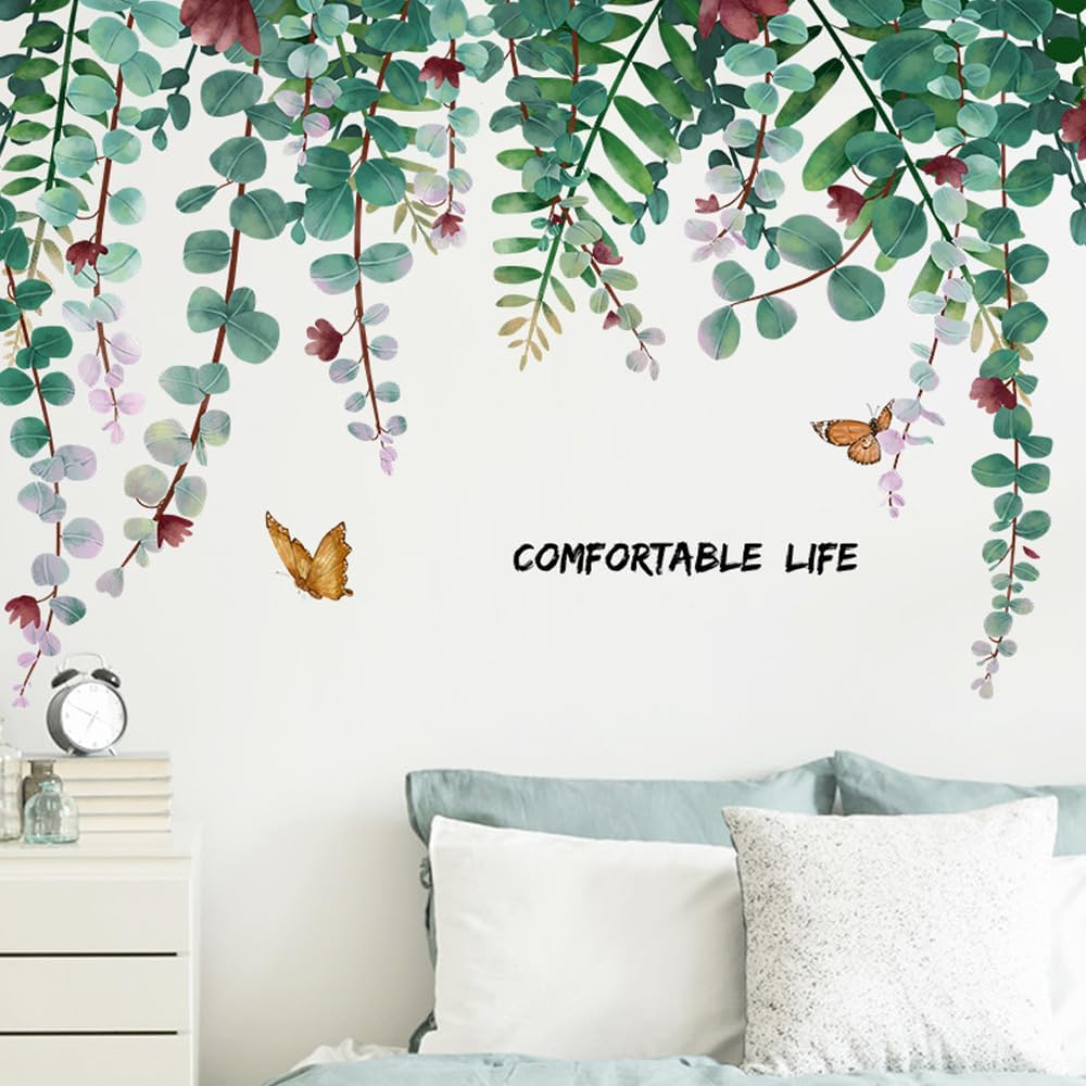 Wandtattoo Wandaufkleber Fensteraufkleber Wandsticker Efeu Hängende Ranken Blätter Blumen