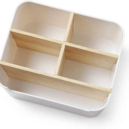 Organizer Schreibtisch Holz mit 5 Fächern – Weiß