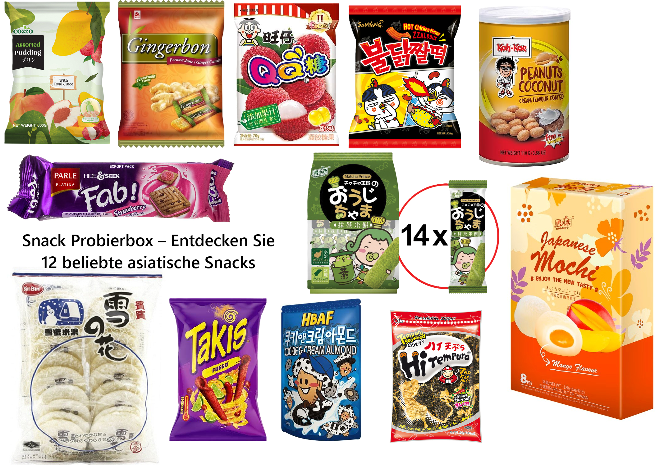 Snack Probierbox – Entdecken Sie 12 beliebte asiatische Snacks