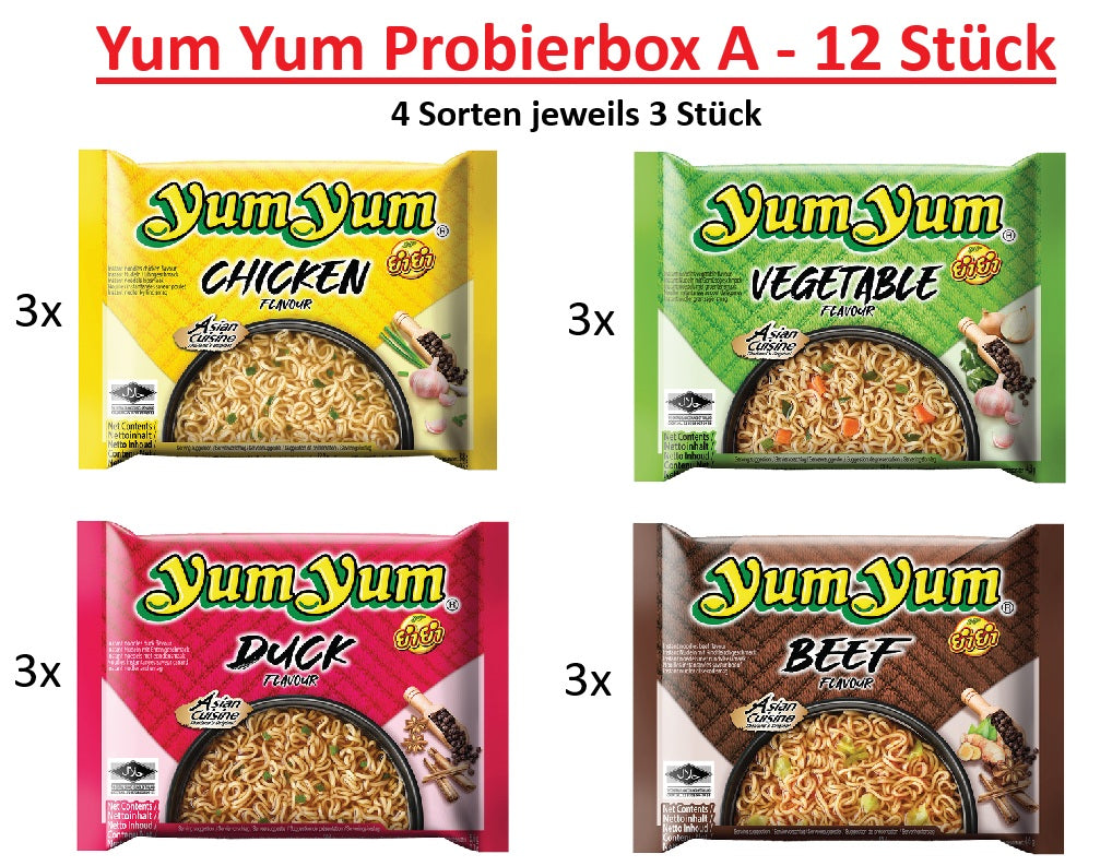 Yum Yum Probierbox A - 12 Stück Instant Nudeln