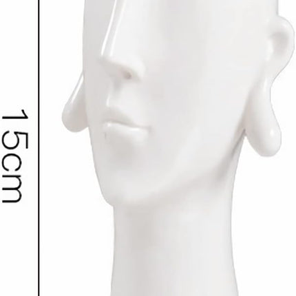 Vase Keramik weiß Kopf