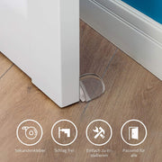 LÜNIC 4er -Set Türstopper Boden selbstklebend, halbrund transparent