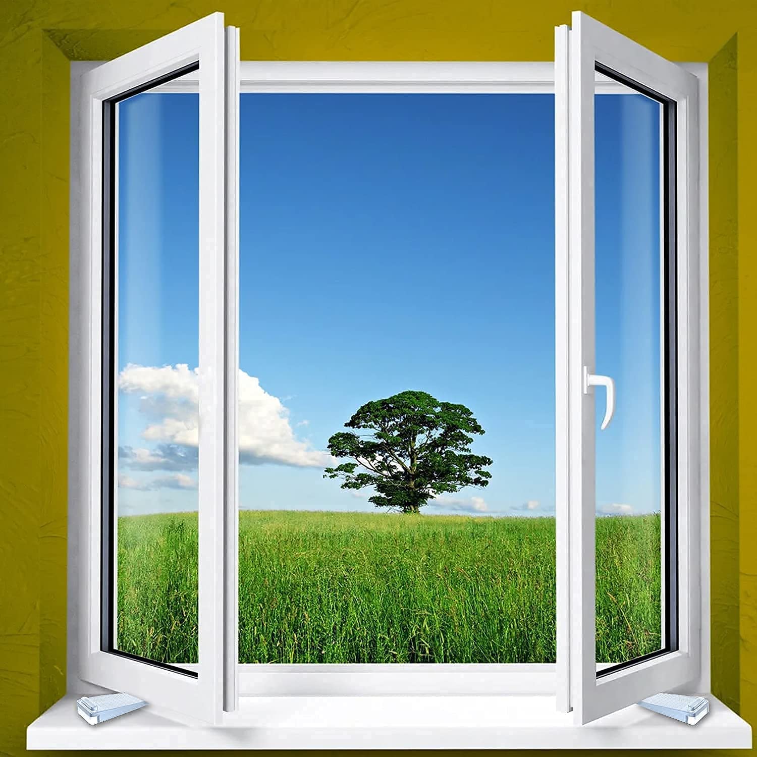 LÜNIC 2er Set Türkeil Fensterkeil Türstopper Boden Keilform  stapelbar